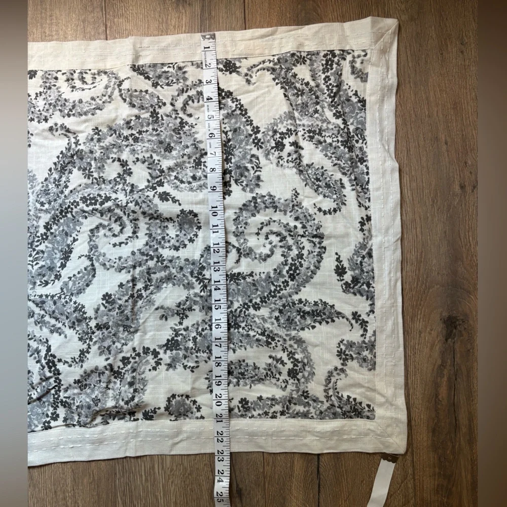 Set of 2 Bee & Willow Black White Cotton Floral Paisley Pillow Covers